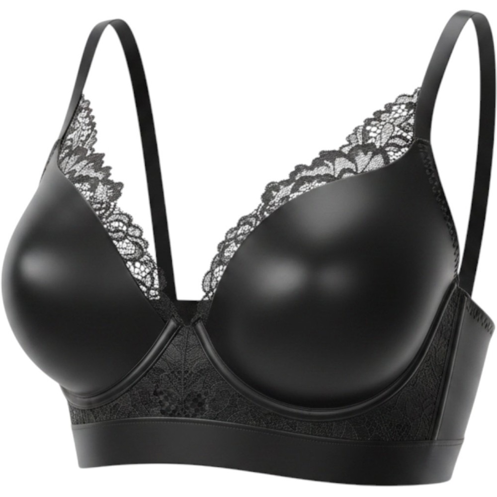 La Senza Black Lace Longline Push Up Bralette Keyhole Back Medium